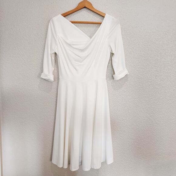 Black Halo White Sheath Dress Size 6 - Picture 1 of 14